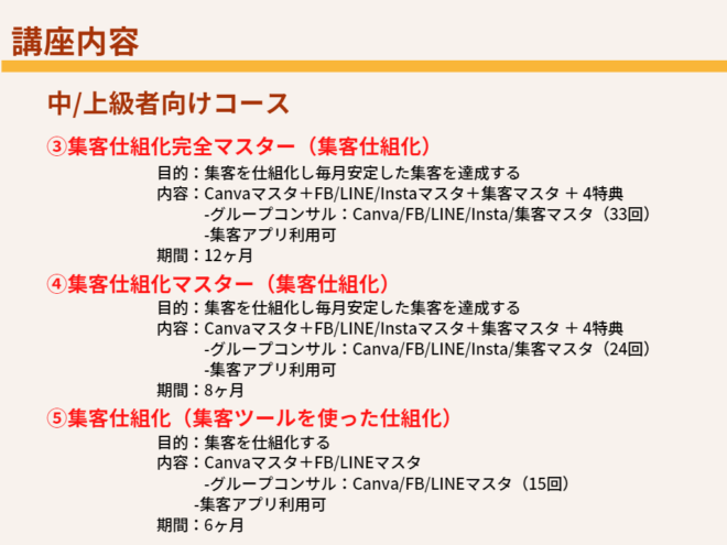 中上級者コース詳細